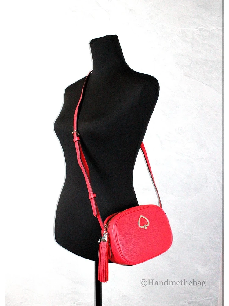 Kate Spade New York Women'S Kourtney Pebbled Leather Zip Around Camera Crossbody Bag (Stoplight)