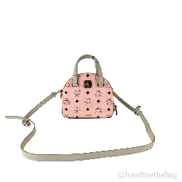 MCM Signature Half Moon Top Handle Crossbody Bag