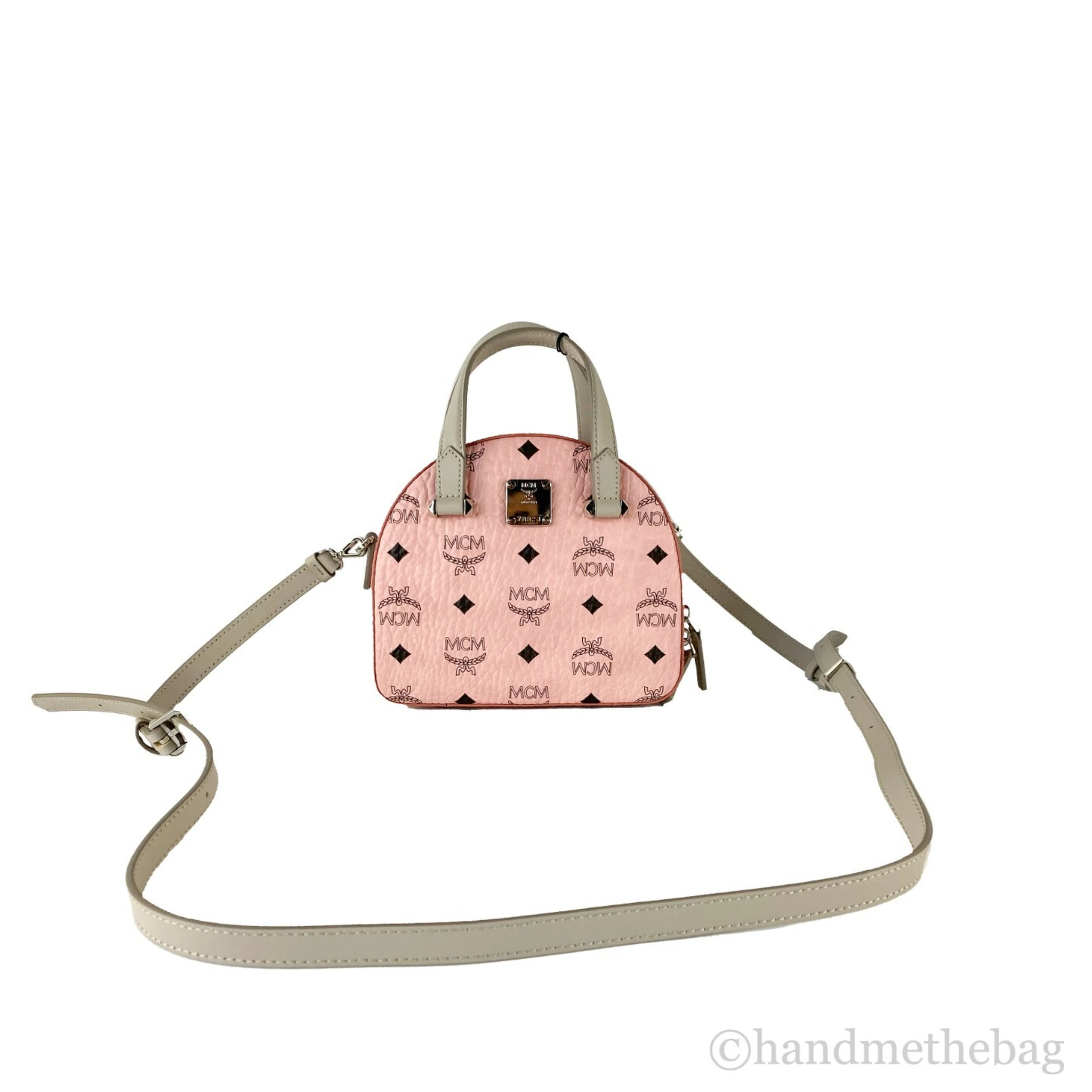 MCM Signature Half Moon Top Handle Crossbody Bag