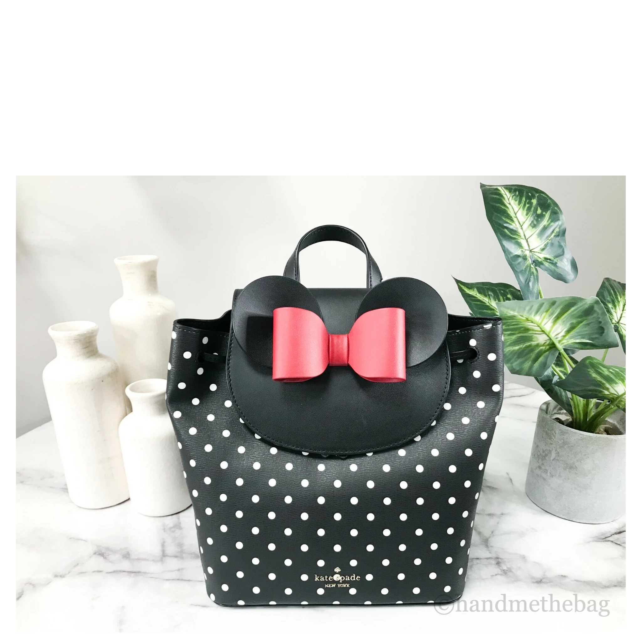 Kate Spade Disney Minnie Mouse Medium Leather Backpack Bookbag Bag