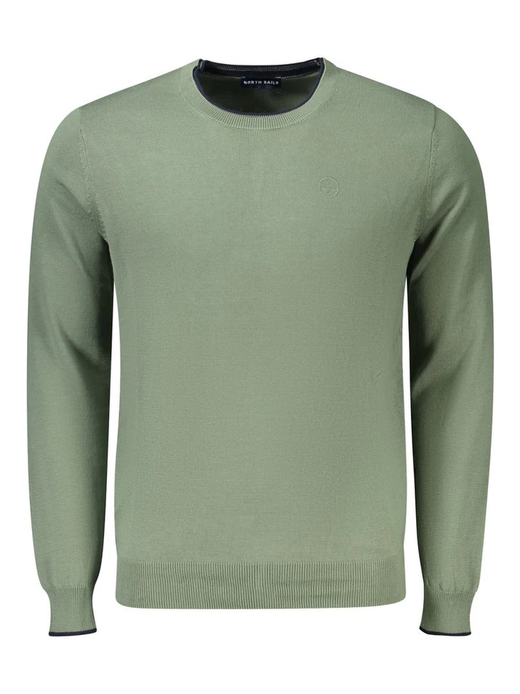 Green Cotton Men's Sweater