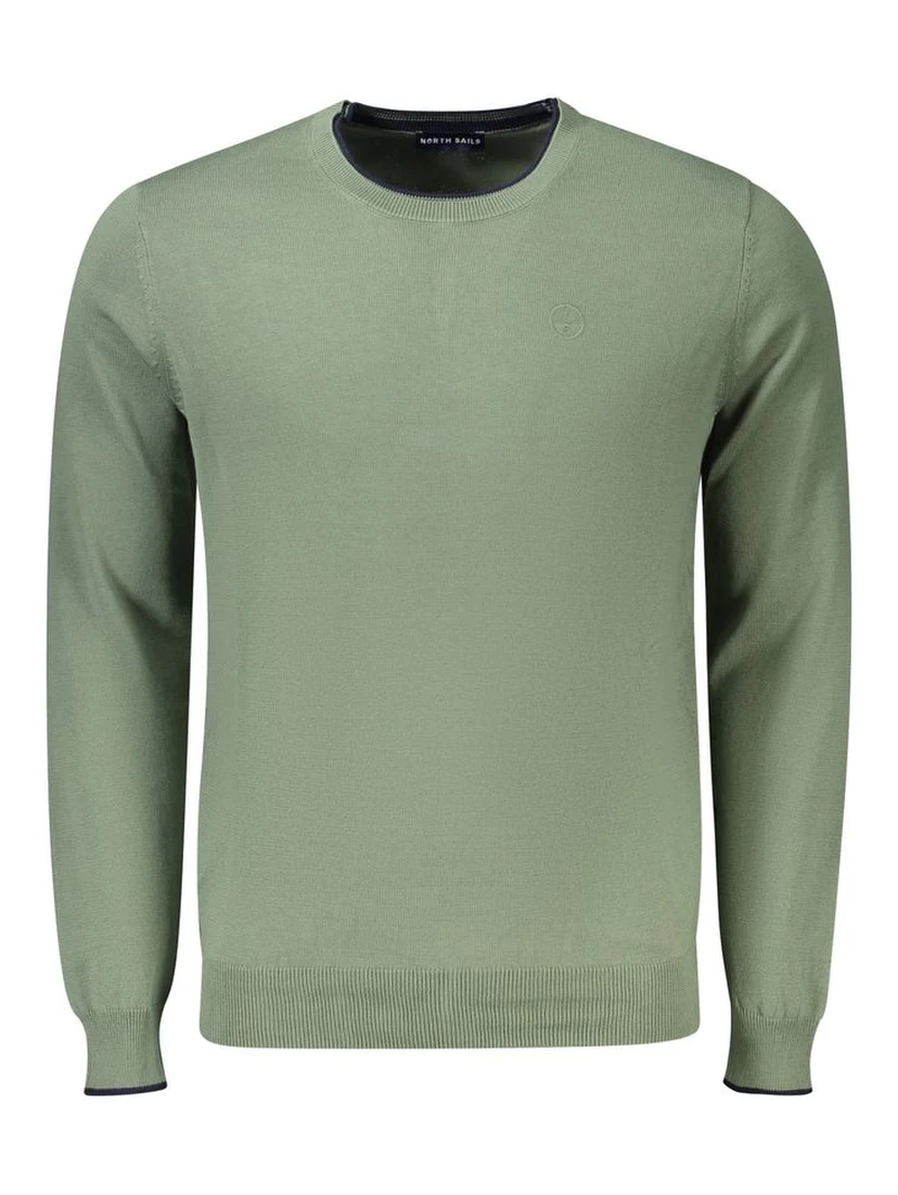 Green Cotton Men's Sweater