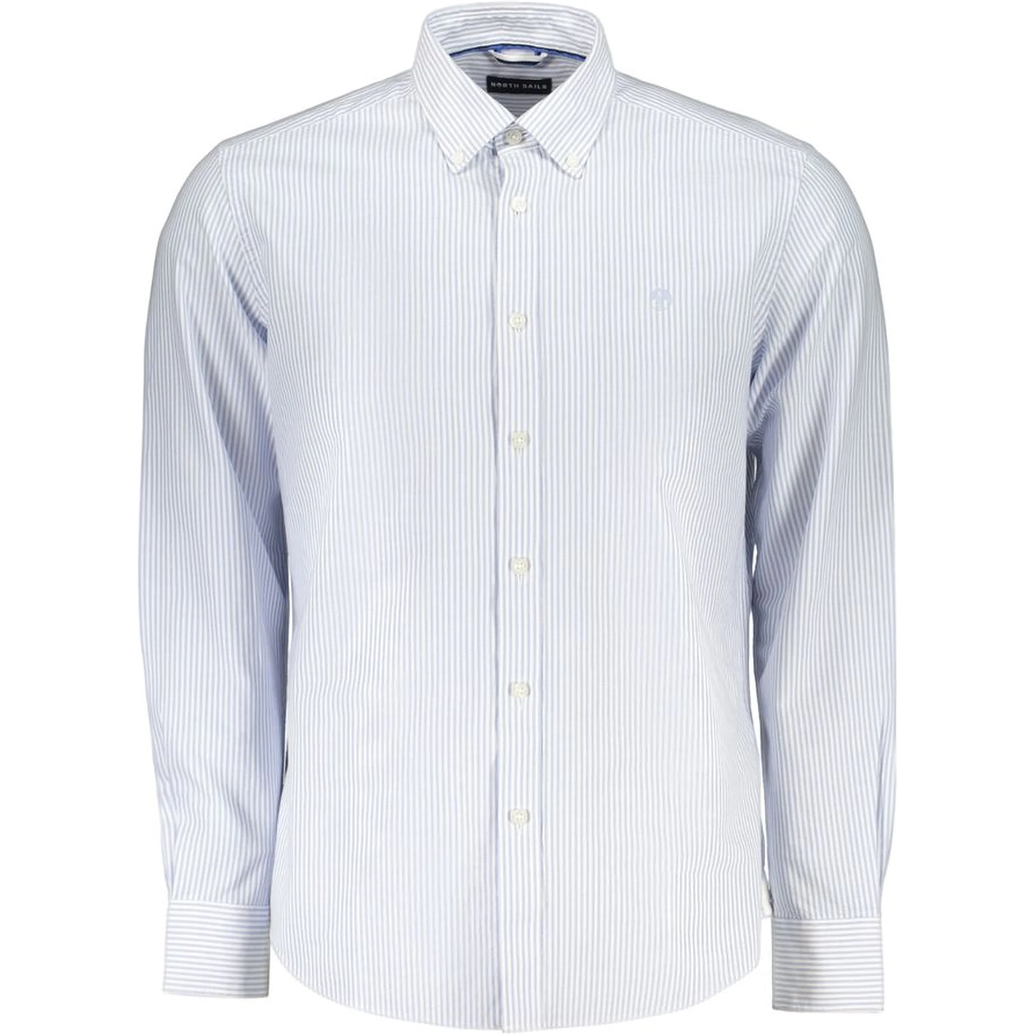 Azzurro Cotton Men Shirt with Long Sleeves and Button-Down Collar