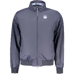 Blue Polyester Men's Jacket