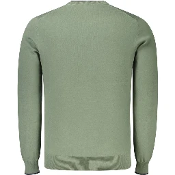 Green Cotton Men's Sweater