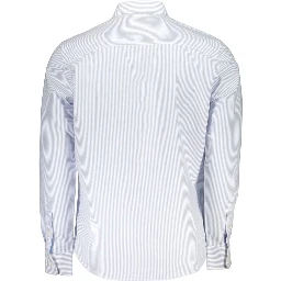 Azzurro Cotton Men Shirt with Long Sleeves and Button-Down Collar