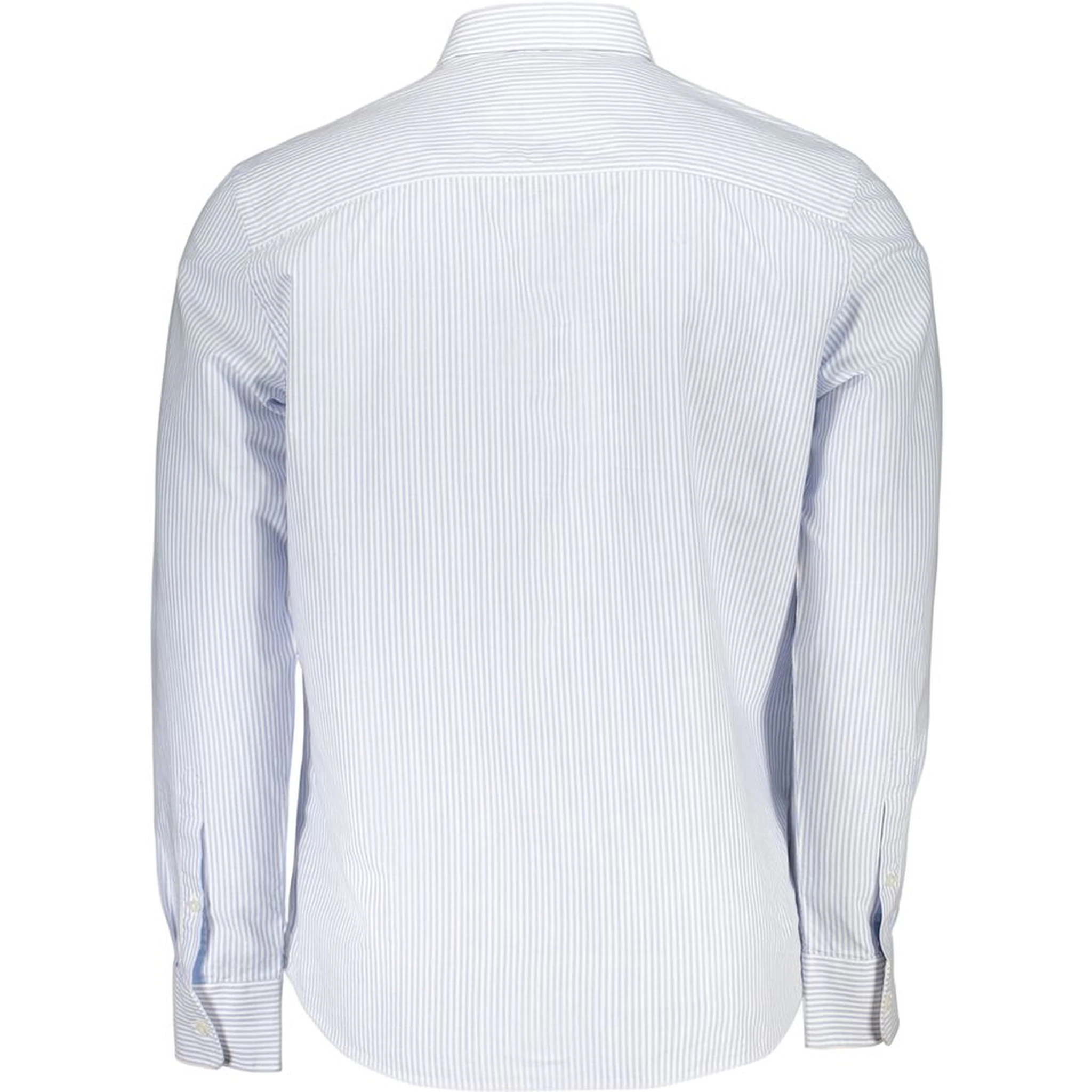 Azzurro Cotton Men Shirt with Long Sleeves and Button-Down Collar