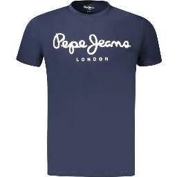 Blue Cotton Men T-Shirt