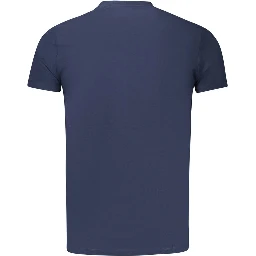 Blue Cotton Men T-Shirt