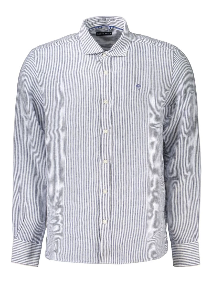Blue Linen Pattern Shirt