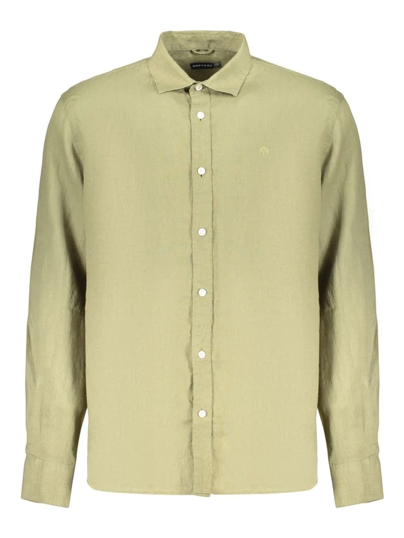 Green Linen Dress Shirt