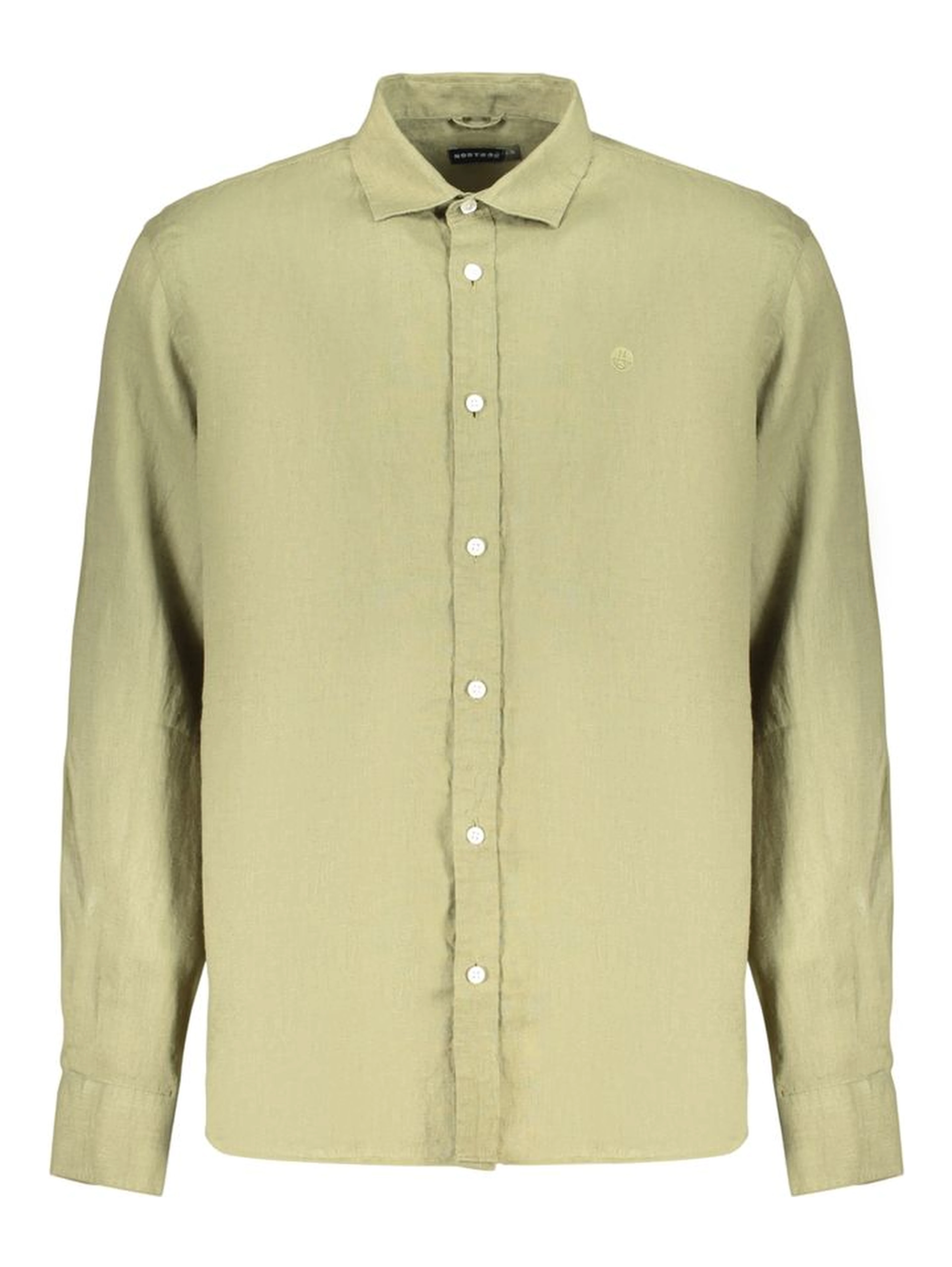 Green Linen Dress Shirt