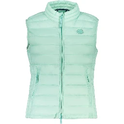 Green Polyester Sleveless Jacket