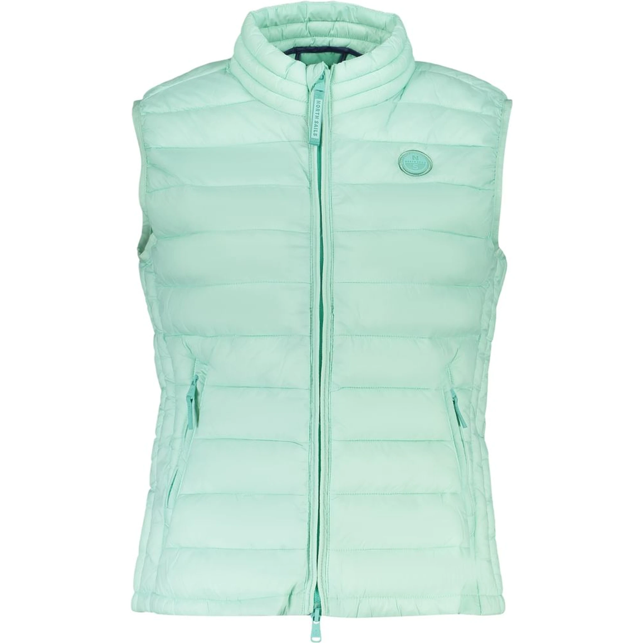 Green Polyester Sleveless Jacket