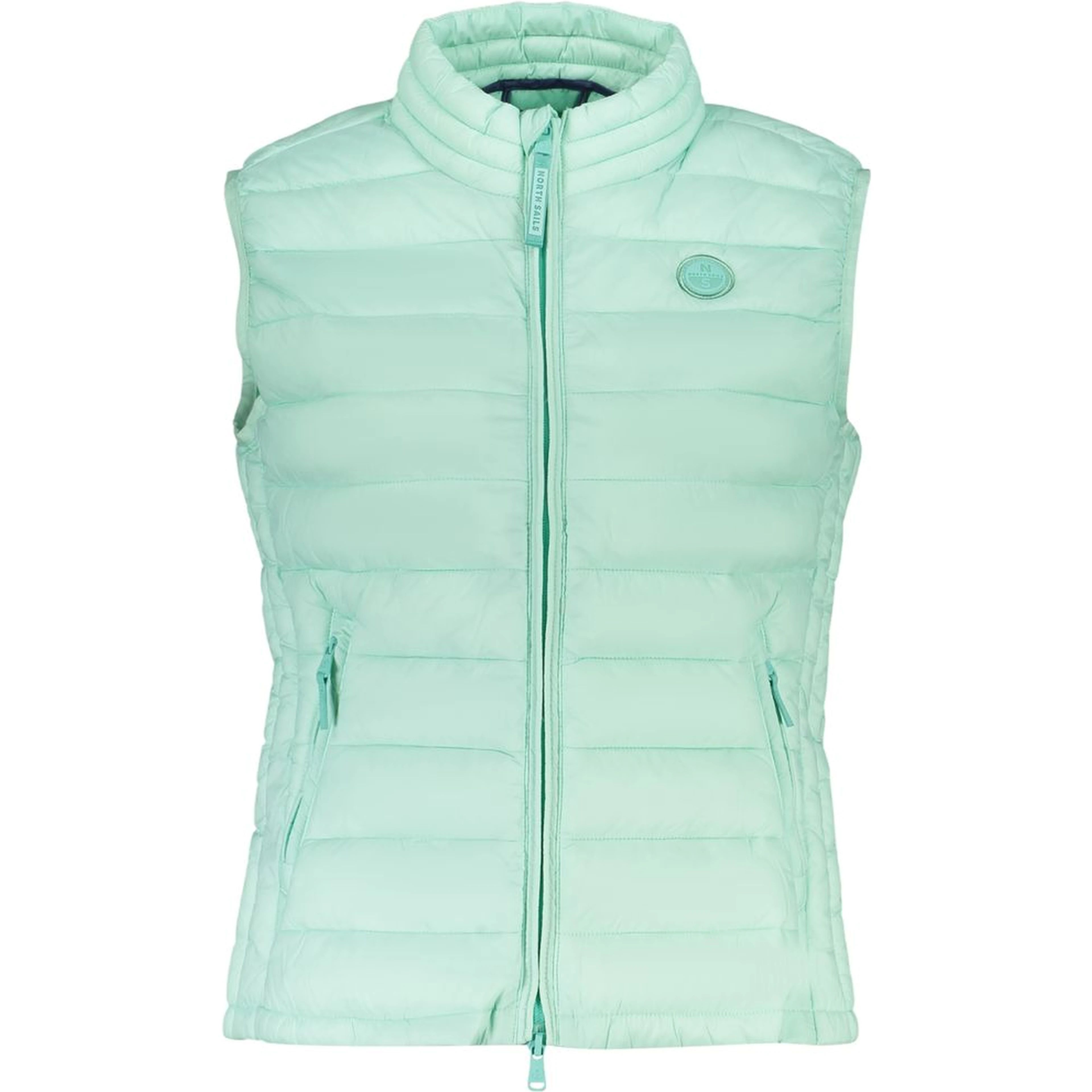 Green Polyester Sleveless Jacket
