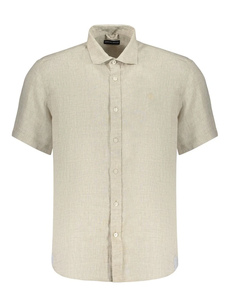 Beige Linen Shortsleeve Shirt