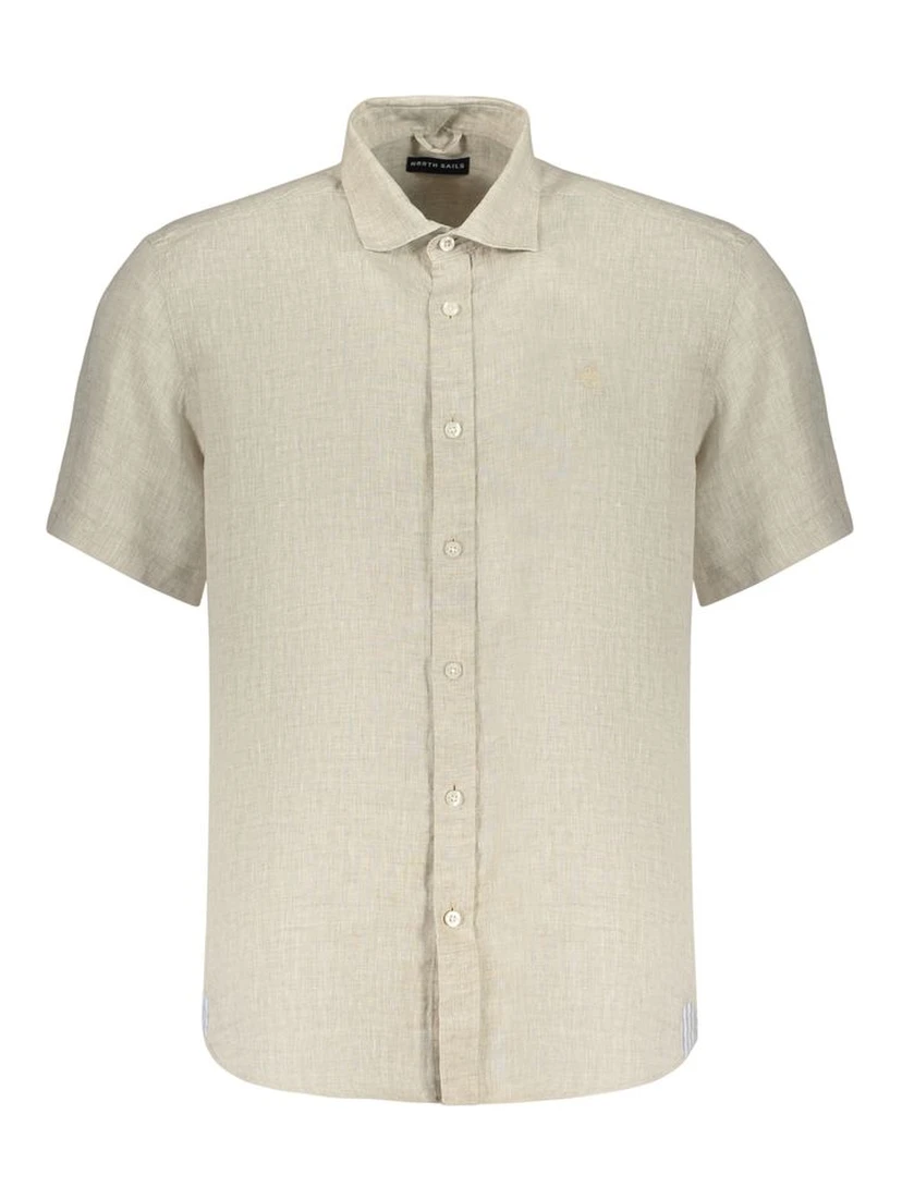 Beige Linen Shortsleeve Shirt