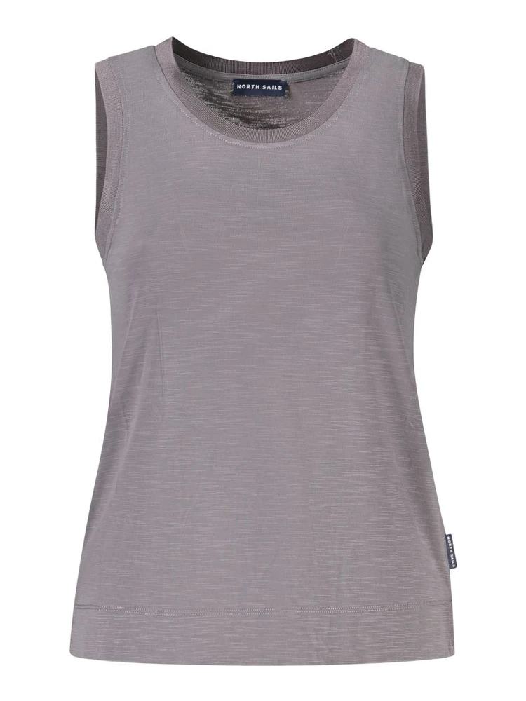 Gray Polyester Tank Tops