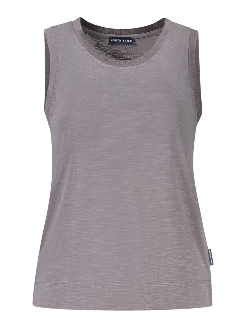 Gray Polyester Tank Tops