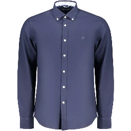 Blue Cotton Mens Shirt