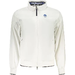 White Polyester Men's Jacket