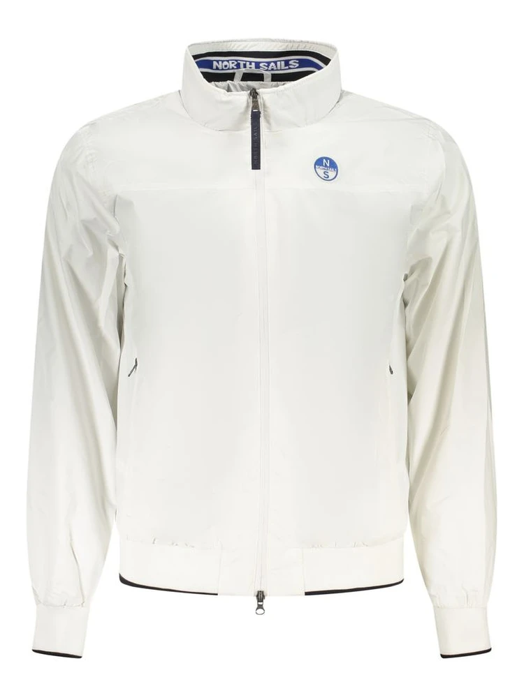 White Polyester Men's Jacket