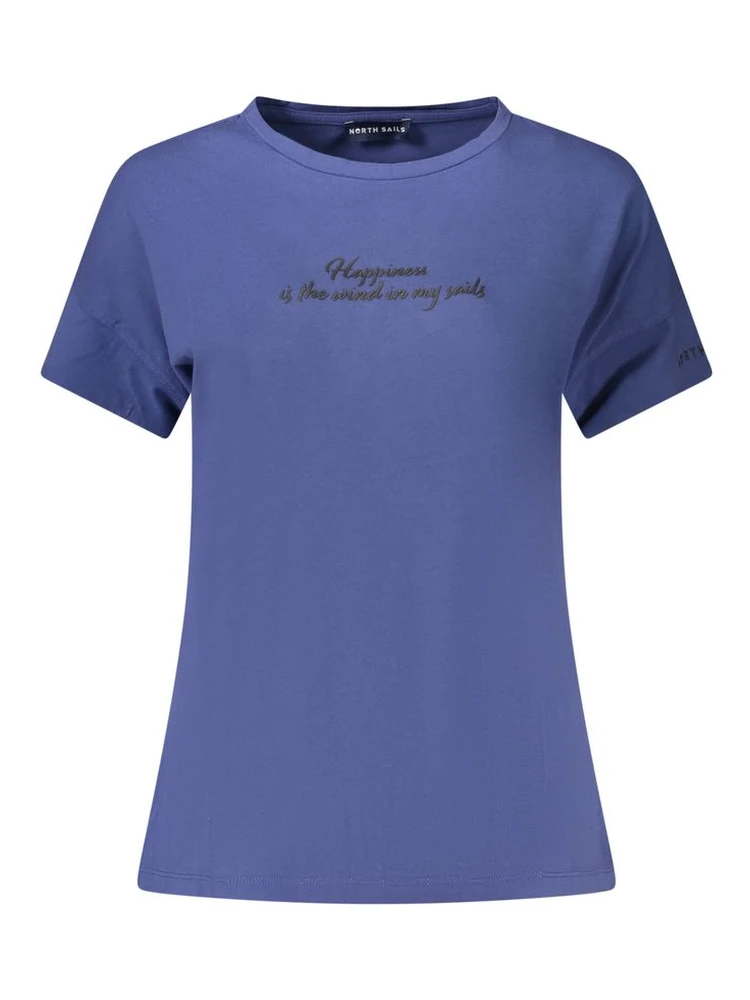 Blue Cotton Women T-Shirt