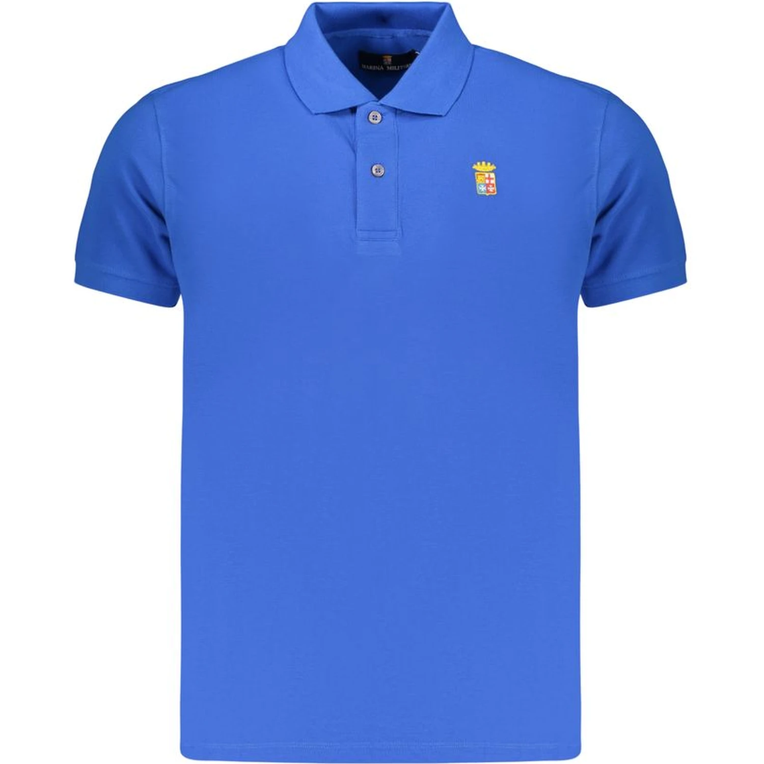 Blue Cotton Men Polo
