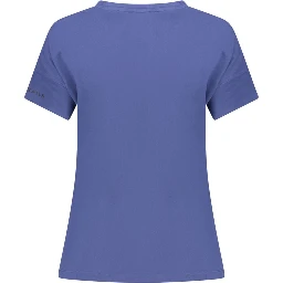 Blue Cotton Women T-Shirt