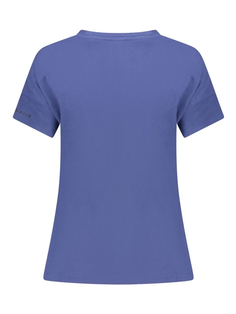Blue Cotton Women T-Shirt