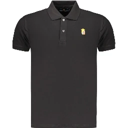 Black Cotton Mens Polo