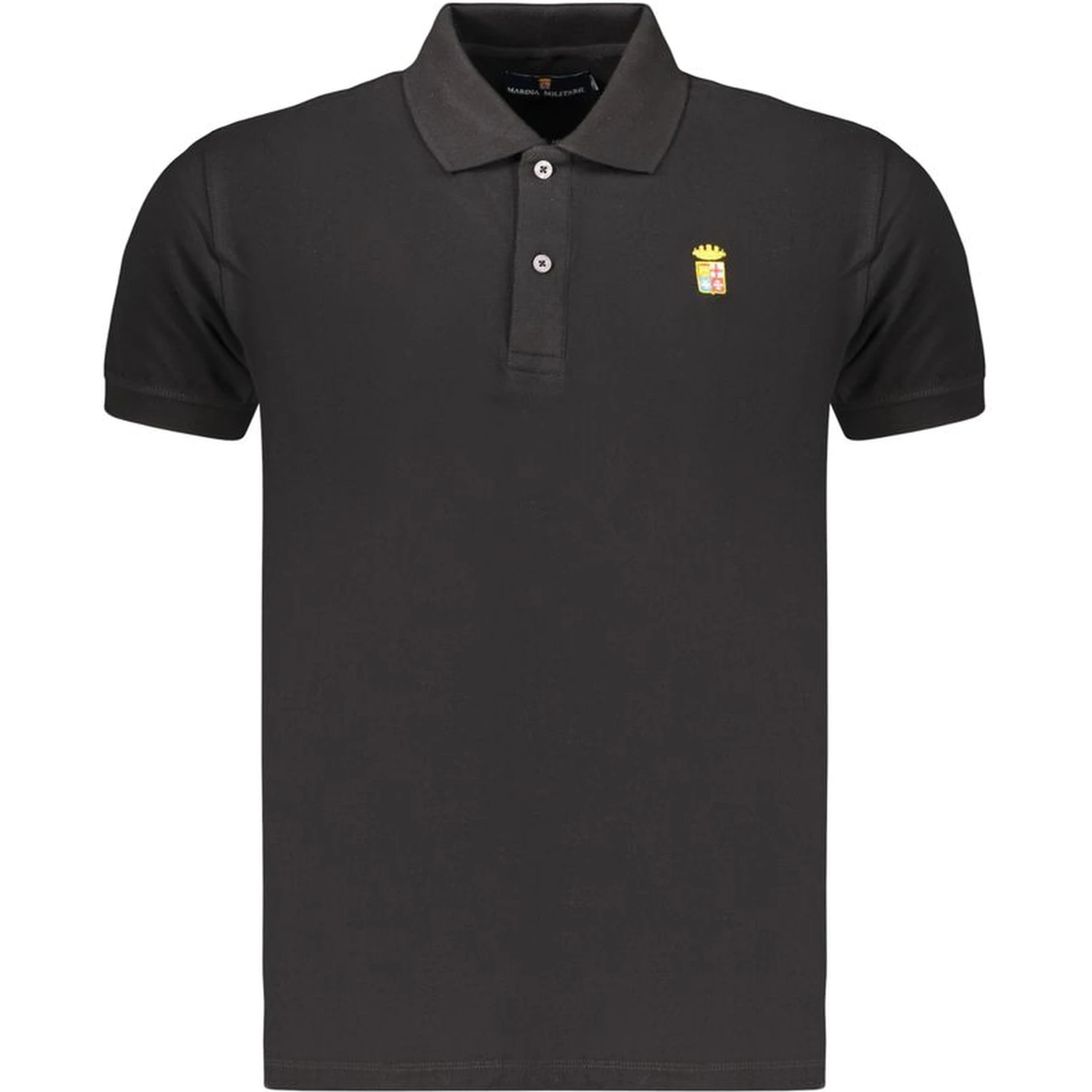 Black Cotton Mens Polo