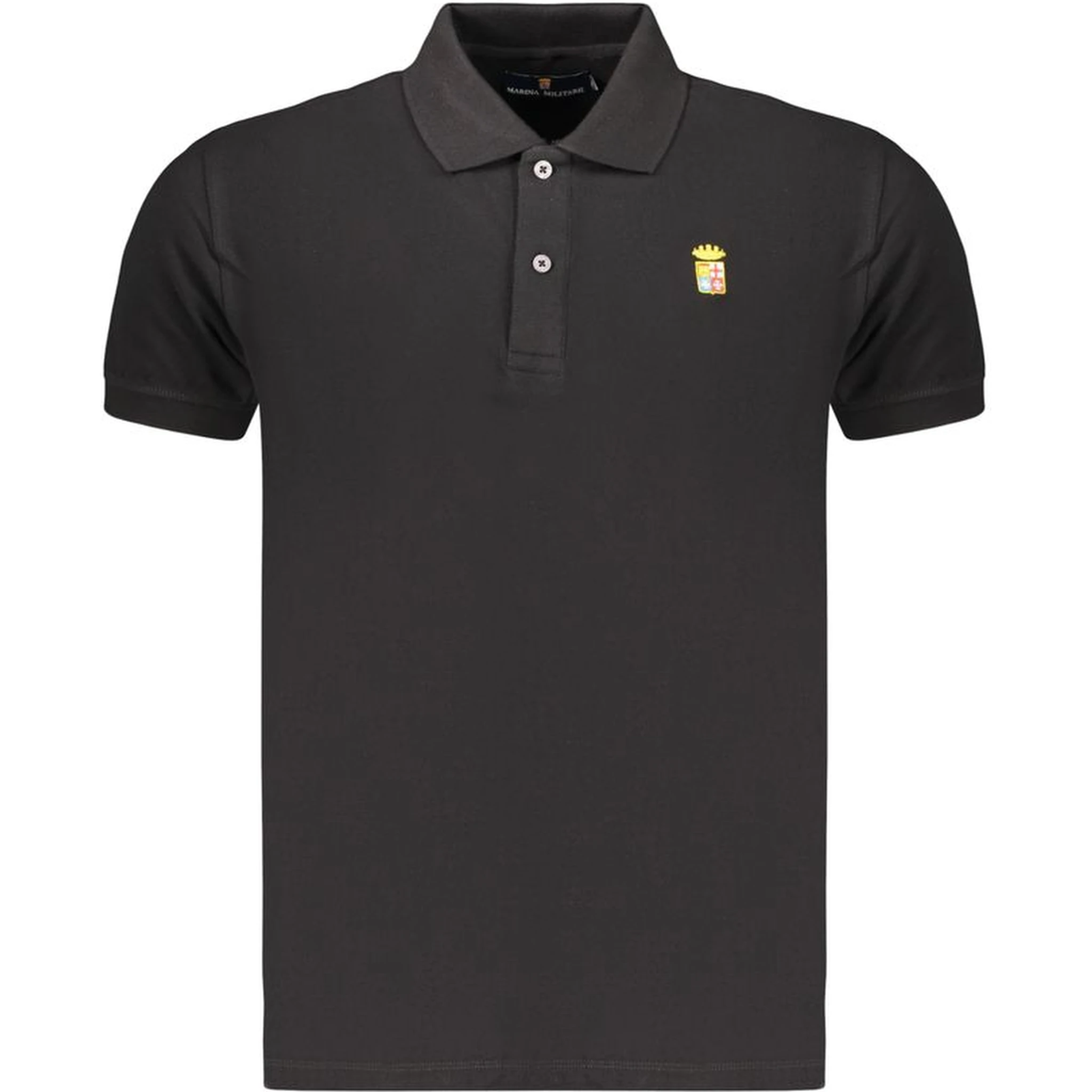 Black Cotton Mens Polo