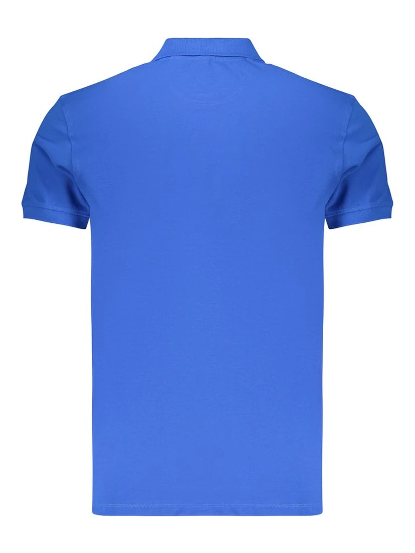 Blue Cotton Men Polo
