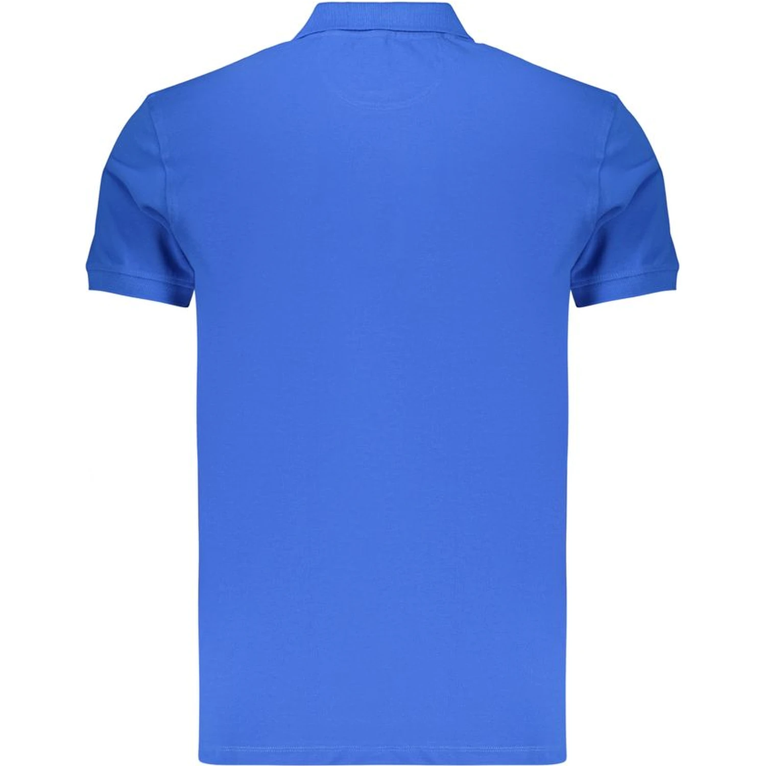 Blue Cotton Men Polo