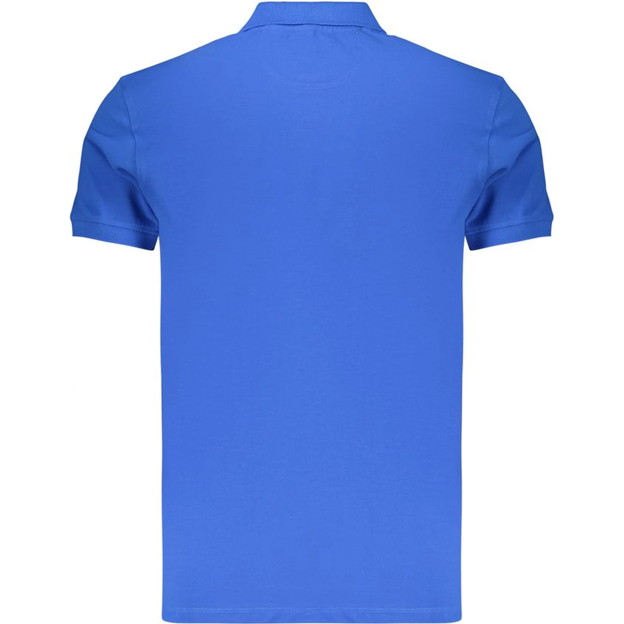 Blue Cotton Men Polo