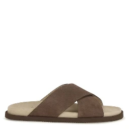 Brown Calf Leather Bos Taurus Flat Sandals