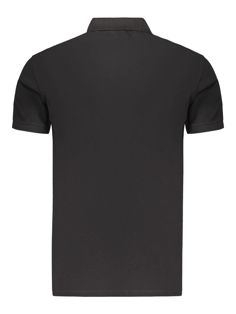 Black Cotton Mens Polo