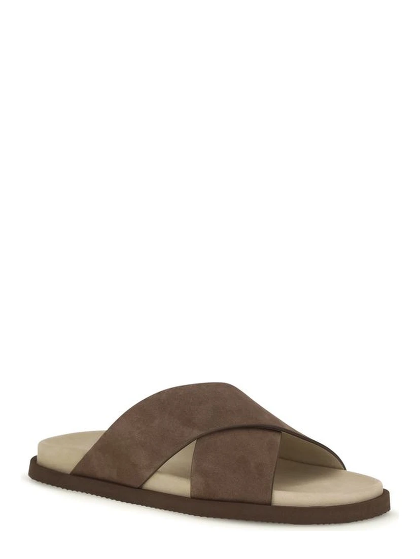 Brown Calf Leather Bos Taurus Flat Sandals