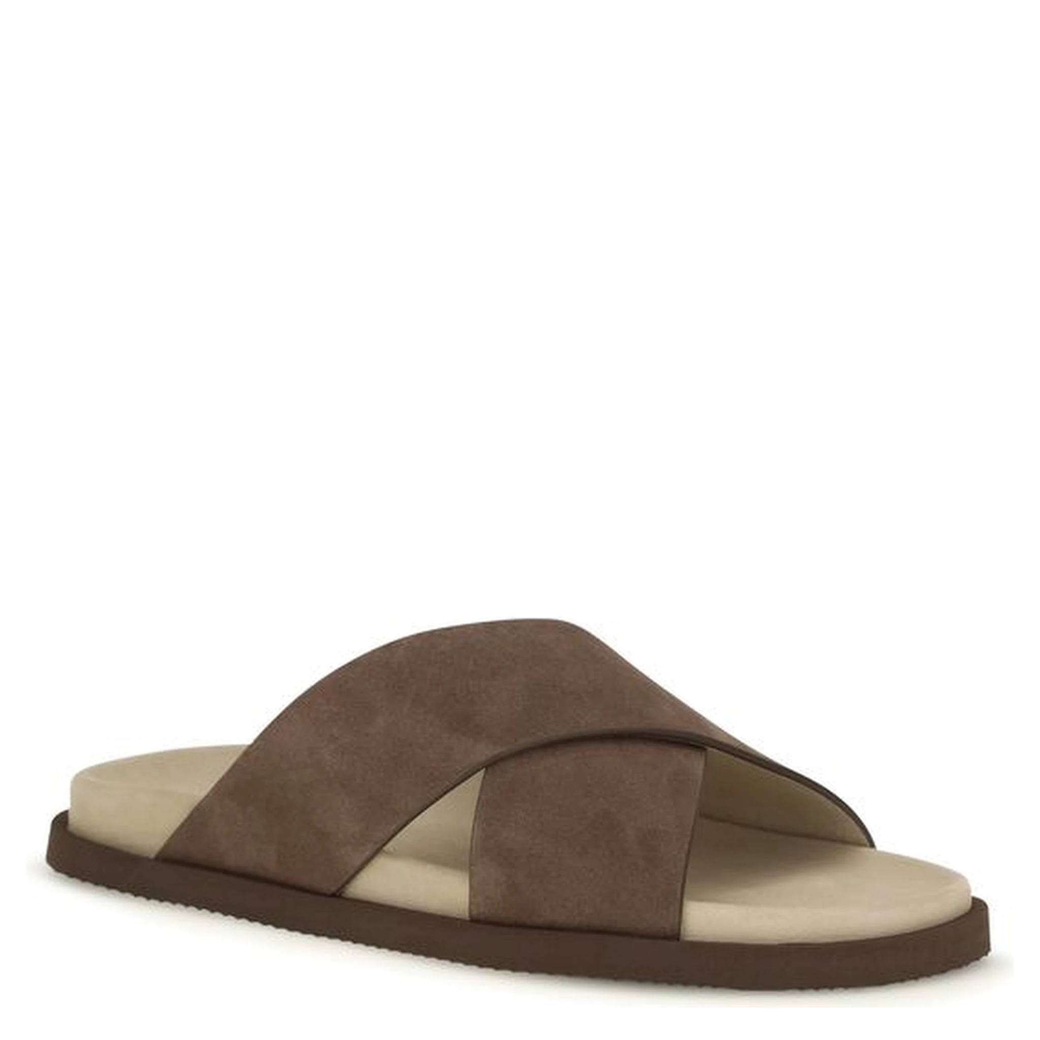 Brown Calf Leather Bos Taurus Flat Sandals