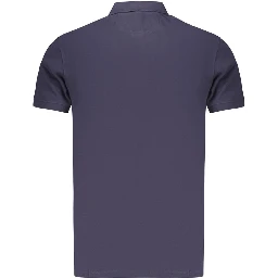 Blue Cotton Men's Polo Shirt