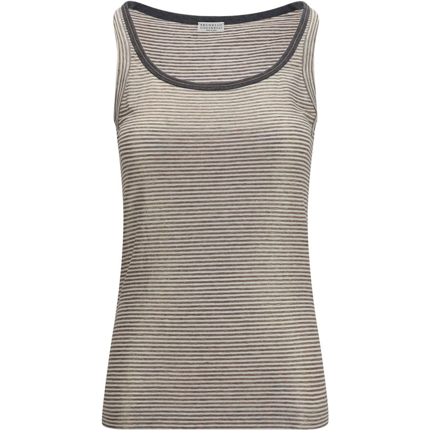 Beige Linen Tank Tops