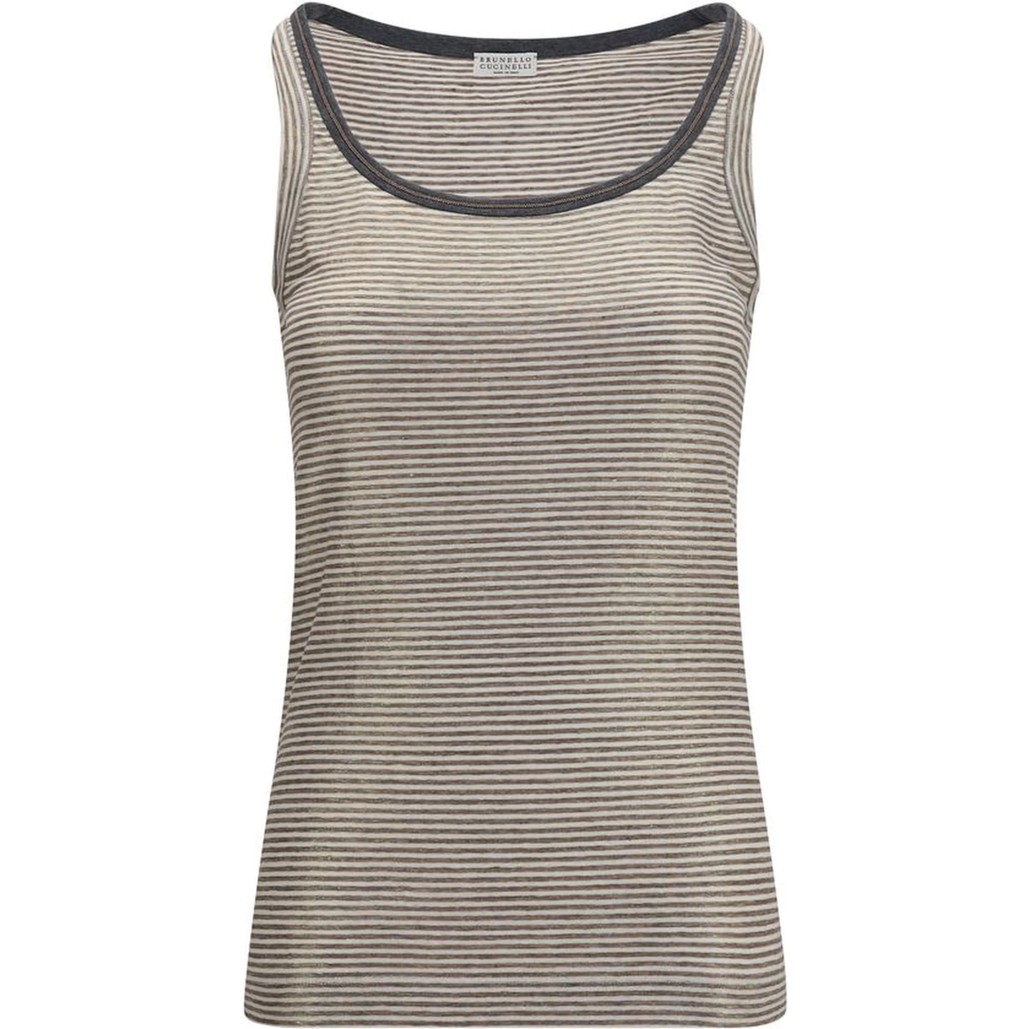 Beige Linen Tank Tops