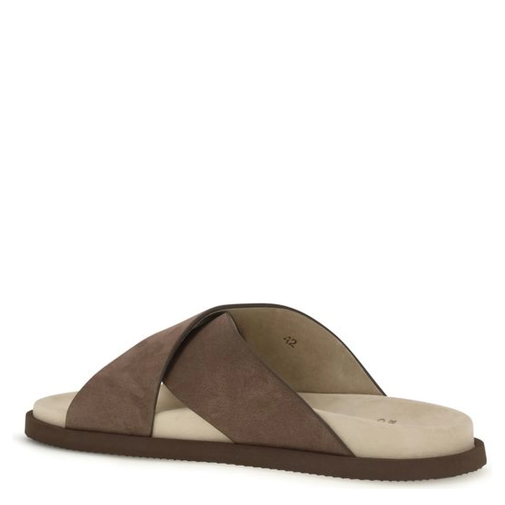 Brown Calf Leather Bos Taurus Flat Sandals