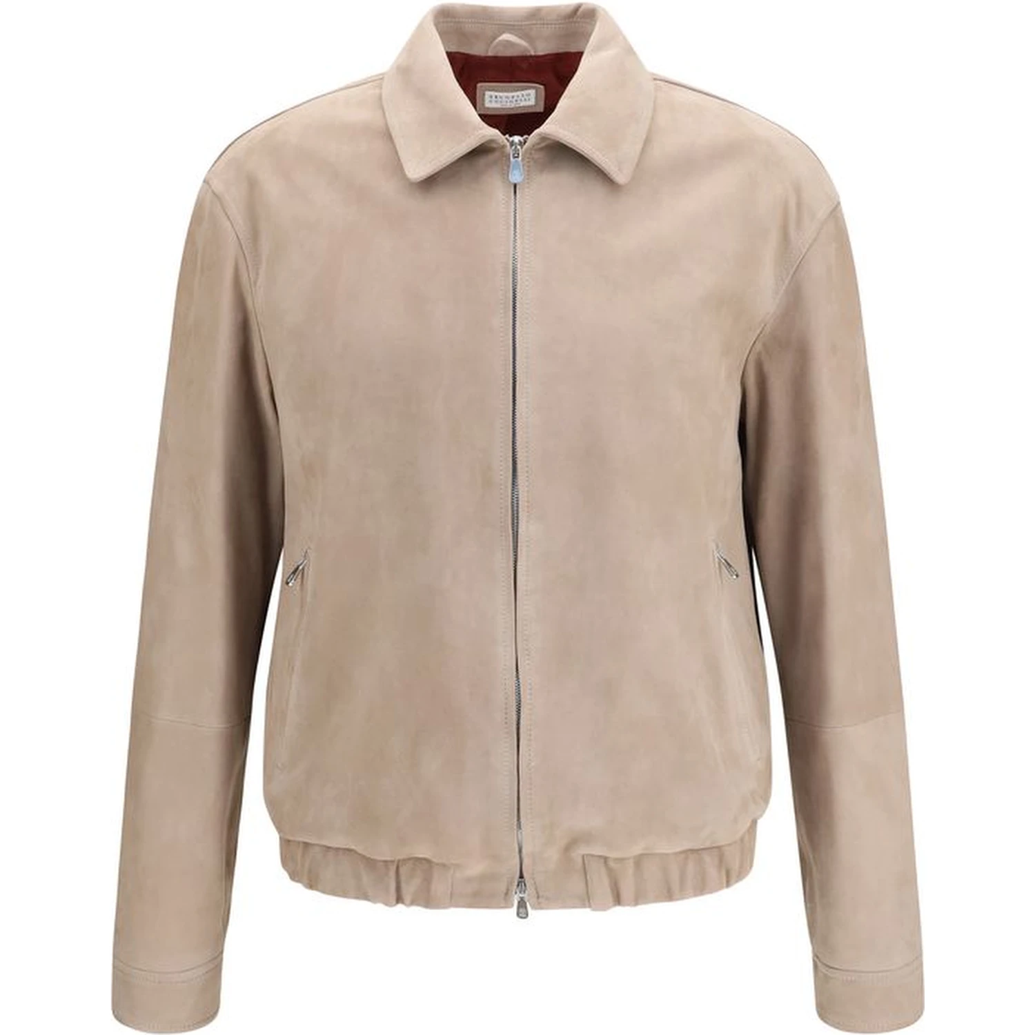 Beige Calf Leather Bos Taurus Bomber