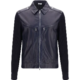 Blue Calf Leather Bos Taurus Leather Jacket