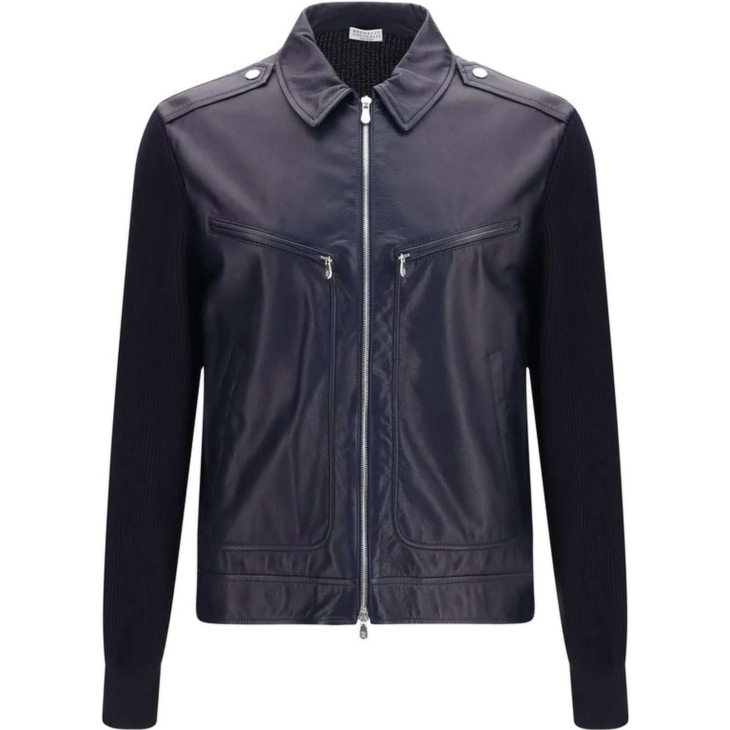 Blue Calf Leather Bos Taurus Leather Jacket