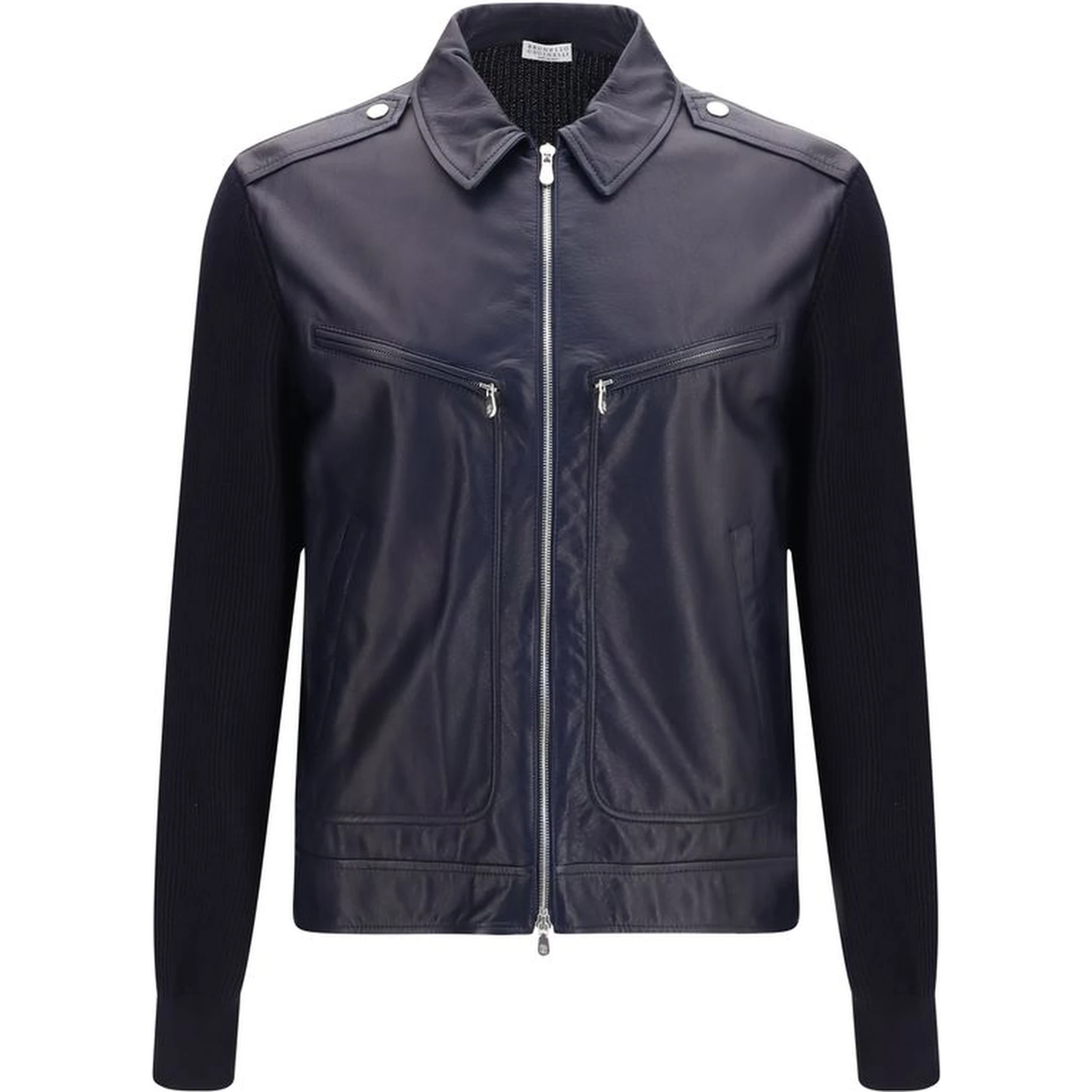Blue Calf Leather Bos Taurus Leather Jacket