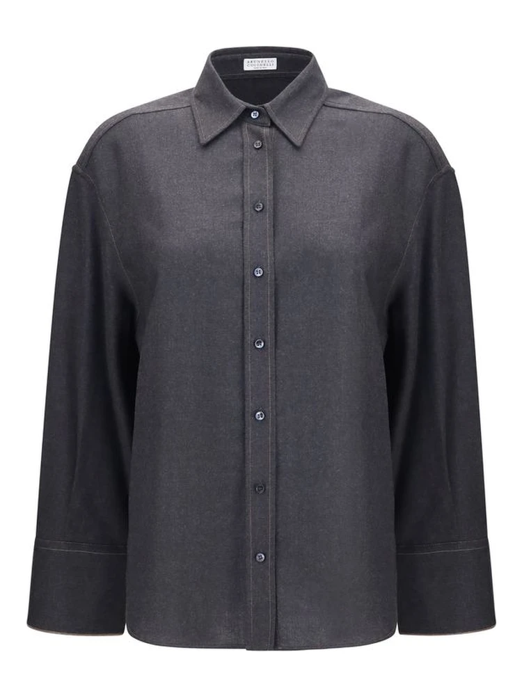 Gray Wool Oves Aries Dress Shirt