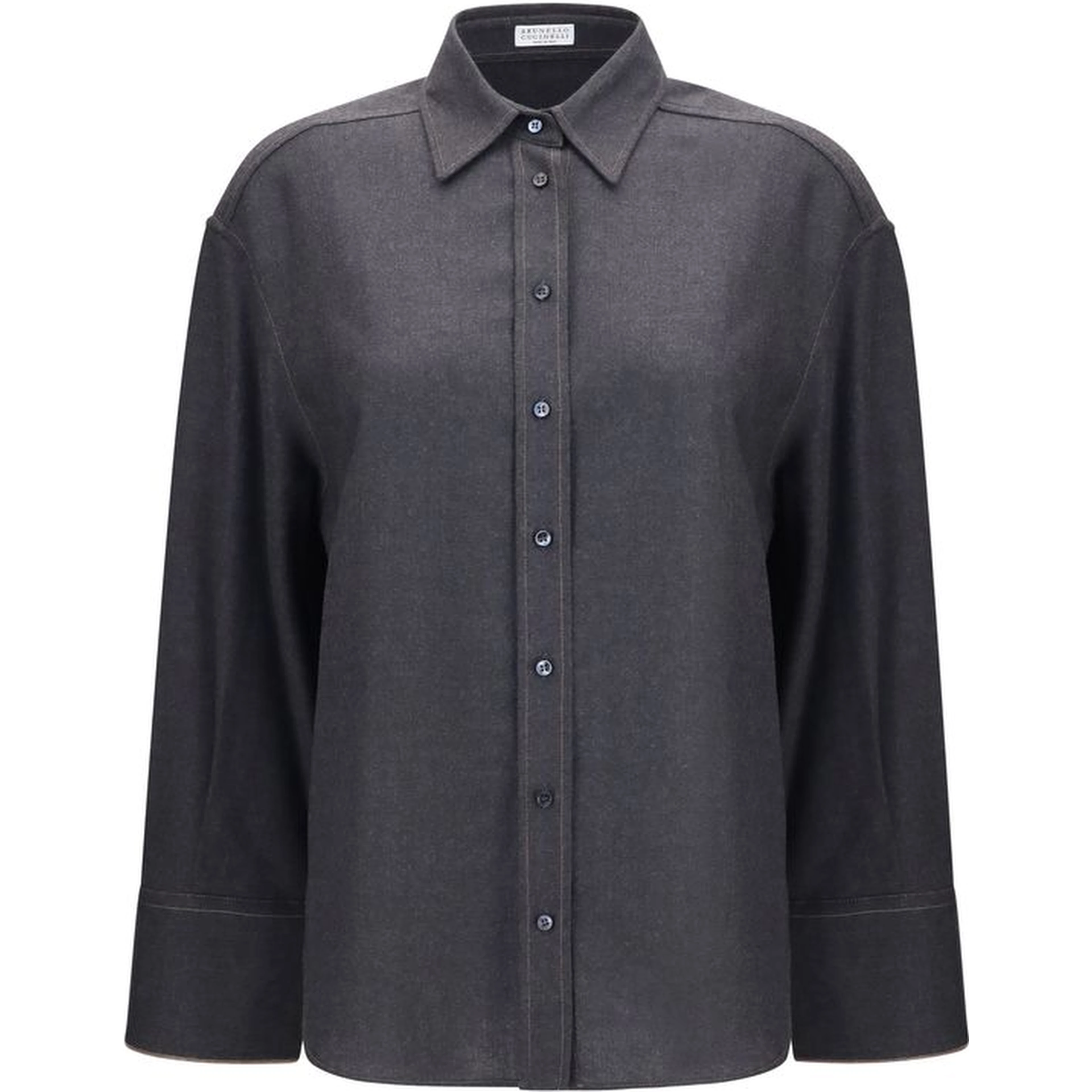 Gray Wool Oves Aries Dress Shirt